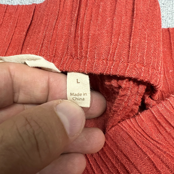 Soft Surroundings Pants Womens L Salmon Pink Ramie Rayon Pull On Wide Leg - Picture 6 of 11